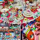 5460 Pcs Garage Sale Stickers, 1/2" X 3/4" Yard Sale Price Tags Stickers Rectangle Preprinted Price Labels for Fle Market Sale