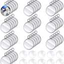 Hicarer 200 Pieces 12 mm Stainless Steel Round Blank Bezel Set, Including 100 Pendant Trays 100 Glass Cabochon Trays Pendant Blanks for Jewelry Making DIY Findings