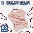 Zober Premium Quality Space Saving Luxurious Velvet Hangers Strong and Durable Hold Up to 10 Lbs - 360 Degree Chrome Swivel Hook - Ultra Thin Non Slip Suit Hangers, Royal Red/Burgundy - 50 Pack