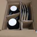 KIVY Cappuccino cups set of 4 [8oz] - Thick-walled stoneware cappuccino cup set for latte art - Latte mugs - Latte cups - Latte mug - Coffee cup black - Ceramic latte cup and saucer