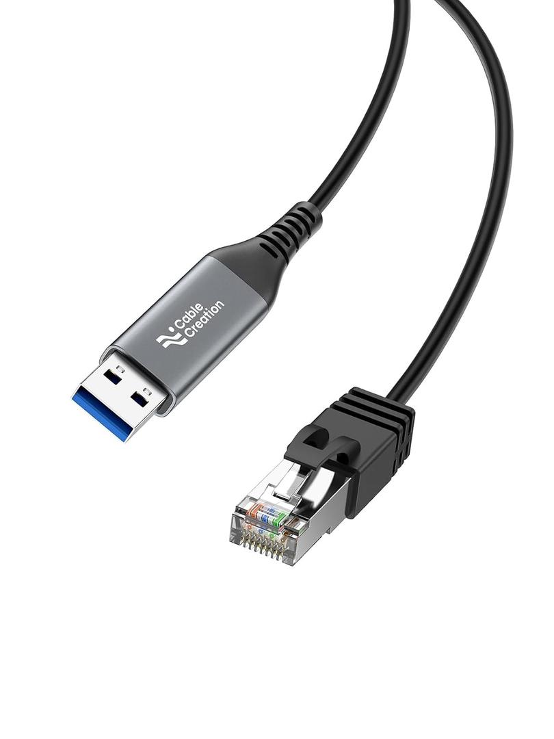 CableCreation USB to Ethernet Cable 6.6FT, USB to RJ45 Internet LAN Network Cable, Gigabit Directly Connected, Compatible with Laptop, Desktop PC, Switch and More