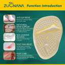 ZUCNANA Ball of Foot Cushions (Beige) | Metatarsal Pads for Women (6 Pairs Foot Pads) | Reusable Shoe Inserts for Pain Relief | Non-Slip Heel Cushion Inserts Best for Neuroma and Callus