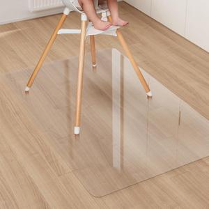 Area Floor Mat for Under High Chair, 4'x6' Transparent No Slip Waterproof Vinyl Area Rug for Home, Spill Resistant Hard Floor Protector Cover for Kitchen, Easy Clean Splat Mat