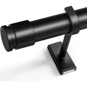 1 ¼” Heavy Duty Adjustable Curtain Rod, 6-12ft, Black