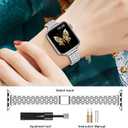 MioHHR Slim Metal Band Compatible with Apple Watch Band 42mm(Series 11 10) 41mm(Series 9 8 7) 40mm(Series 6 5 4 SE3/2/1) 38mm(Series 3 2 1),Stainless Steel iWatch Bands for Women,Silver
