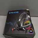 ZIUMIER Gaming Headset with Microphone, Compatible with PS4 PS5 Xbox One PC Laptop, Over-Ear Headphones with LED RGB Light, Noise Canceling Mic, 7.1 Stereo Surround Sound (Black)