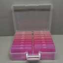 novelinks 4" x 6" Photo Organizer Storage Box with Handle  16 Inner Photo Cases, Holds 1600 Photos, Portable Picture Organizer for Photos, Cards, Stickers, Scrapbooking  Pink Gradient