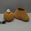Rattan Table Lamp with Woven Base and Woven Lampshade Decorative Boho Table Lamp Farmhouse Tabletop Decoration for Living Room Bedrooms Nightstand Bedside Tabletop, Bulbs Include