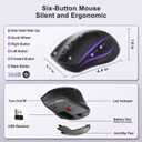 Wireless Keyboard and Mouse Combo, 2.4G Full Size Wave Keys Ergonomic Keyboard with Wrist Rest, Phone Holder, 3-Level DPI Wireless Silent Mouse with 6-Buttons, for Windows, Mac OS (Purple Black)