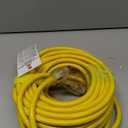 12 Gauge 50 FT Heavy Duty Outdoor Extension Cord Waterproof with Lighted End,Yellow 12 Gauge Extension Cord Flexible and Cold Resistant 3 Prong Grounded Plug,15Amp 1875W SJTW ETL Listed