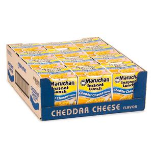 Maruchan Instant Lunch Ramen Noodles, Cheddar Cheese Flavor  Japanese-Style Instant Noodle Soup, Quick & Easy Meal  2.25 Oz Cup, Pack of 12