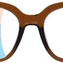 Progressive Multifocus Reading Glasses for Women Men Oversized Anti Blue Light Blocking Readers Square Eyeglasses (Brown),
