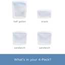 Stasher Silicone Reusable Food Storage Bags, 4-Pack, Reusable Freezer Bags, Microwave, Dishwasher, Oven Safe, Sous Vide, Premium Lunch Containers, Eco Friendly, Snack Bags, Food-safe Silicone, Clear | Reusable Food Bags