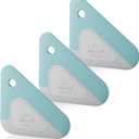 Food Scraper, 2-in-1 Pot and Pan Dish Scraper, Nylon and Silicone, Kitchen Scraper Tools for Cast Iron Skillets, Cookware, Dishes, Pans and Pots, Heat Resistant, Set of 3 - Blue