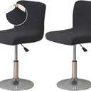 FUANGUI Bar Stool Covers Set of 2, Stretch Bar Stool Chair Cover Slipcovers, Knitted Jacquard Counter Stool Bar Chair Covers for Kitchen Pub Dining Room (Knitted Black)