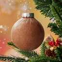 Velvet Christmas Ornaments, 12pcs Christmas Tree Ornaments Velvet 3.15 Inch Balls, Multicolor Green Brown Neutral for Xmas Wedding Party Holiday Decorations