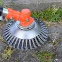 WINDFIRE 6" Rotary Weed Wheel Brush Replacement Head, Knotted Wire Grass Trimmer Cutter Wheel, Grass Cutter Trimmer Wheel Fits Straight Shaft Trimmers for Cutting Grass, Rust Removal, Deburring