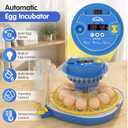 Chicken Egg Incubators for Hatching Eggs, 12 Egg Incubator with Automatic Egg Turning and Humidity Control Chicken Incubators for Hatching Eggs with 360 View/Candler/Water Bottle Refill/Air Vent