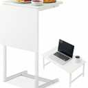 Bed Tray Table for Eating, Kitchen Serving Trays, Small Side Table for Sofa, Beds, Eating, Working, Used As Laptop Desk Snack Trays-1 pc-White