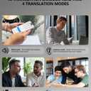 AI Translation Earbuds Real Time, 3-in-1 Translator Earbuds 150 Languages & Accents,language translation earbuds, fit iOS and Android, Open-Ear Clip-On Design Fit for Business Travel Learning(Black)