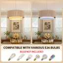 Plug in Pendant Light, 18 Rattan Plug in Chandelier with 15.7FT Light Cord, Hanging Light with Handwoven Hemp Rope Lampshade for Living Room Bedroom Kitchen
