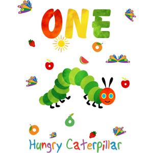 Hungry Caterpillar First Birthday Party Supplies Decorations Kit: Caterpillar & Fruit Sign Stickers, Balloon Arch Decals for Boys and Girls