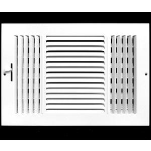 HVAC Premium 20" X 8" 3-Way AIR Supply Grille - Vent Cover & Diffuser - Flat Stamped Face - White [Outer Dimensions: 21.75"w X 9.75"h]