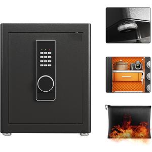 Safe box,2.0 Cu ft Home Safety with Fireproof Waterproof Bag,Digital Electronic Keypad Cabinet safe,Document Safe with LED Light and Built-In Drawer storage for Money Firearm Documents Medicines