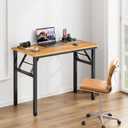 Need Office Computer Desk 35.8 Inch Sturdy Folding Laptop Table Teak