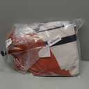 No Hook Geometric Leaf Boho Shower Curtain with Snap in Fabric Liner Set, Double Layers Waterproof with See Through Top Window Bath Curtain 71x74 Inch