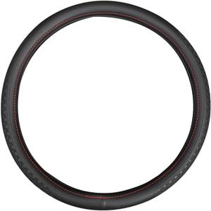 (15-19inch) Car Steering Wheel Cover Rubber Inner Ring All Car Universal Four Seasons Universal Thin Fiber Leather Anti-Slip 16 17 18 19 inch for Truck (17inch, Black)