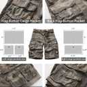 Cargo Short for Men Relaxed Fit Camo Outdoor Hiking Work Cotton Casual Shorts with 9 Pockets No Belt (Brown) Size 34