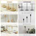 2 x DN DECONATION Gold Candle Holders, Brass Taper Candlestick Holders Set of 3, Vintage Metal Candle Sticks Holder with Wax-Catcher for Fall Decor, Thanksgiving Table Centerpiece, Wedding