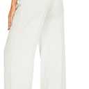 FUNYYZO Wide Leg Pants Women's High Elastic Waisted in The Back Business Work Trousers Long Straight Suit Pants (White, M)