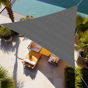 Shade&Beyond Triangle Sun Shade Sail 16'X16'X16' Permeable Canopy Sand for Patio Garden Yard Deck Pergola