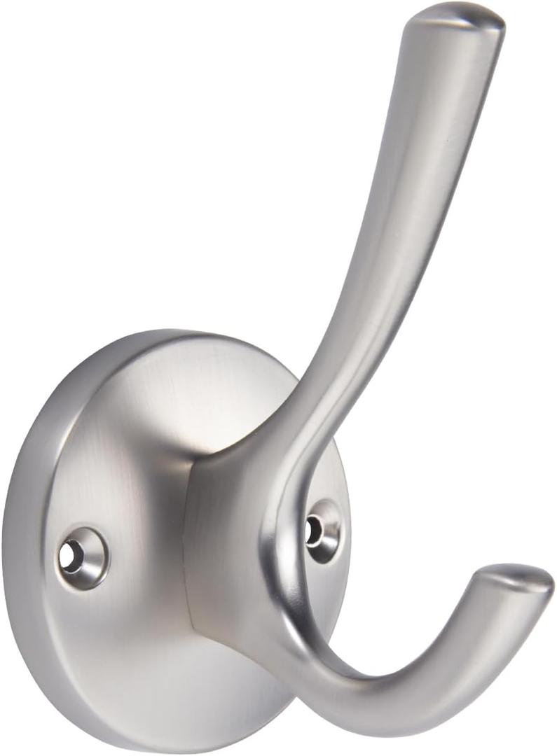 TUNNY 5 Pack Round Coat Towel Hooks - Brushed Nickel Coat Hooks for Hanging Coats Towel Hooks for Bathroom Wall Mounted Zinc Alloy Bath Towel Hooks Robe Clothes Hook Holder Heavy Duty Wall Hooks