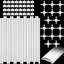 24 Pcs 24" Plastic Window Grille Inserts White Window Grid Kit Include Grid Connectors and Fasteners for for Installing Decorative Grilles Layouts Home
