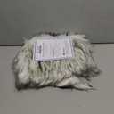 duduta White Black Faux Sheepskin Throw Rug 2x3 ft, Fluffy Shag Fur Chair Cover Small Bedside Dorm Rug Non Slip Machine Washable, White Black, 2' x 3'