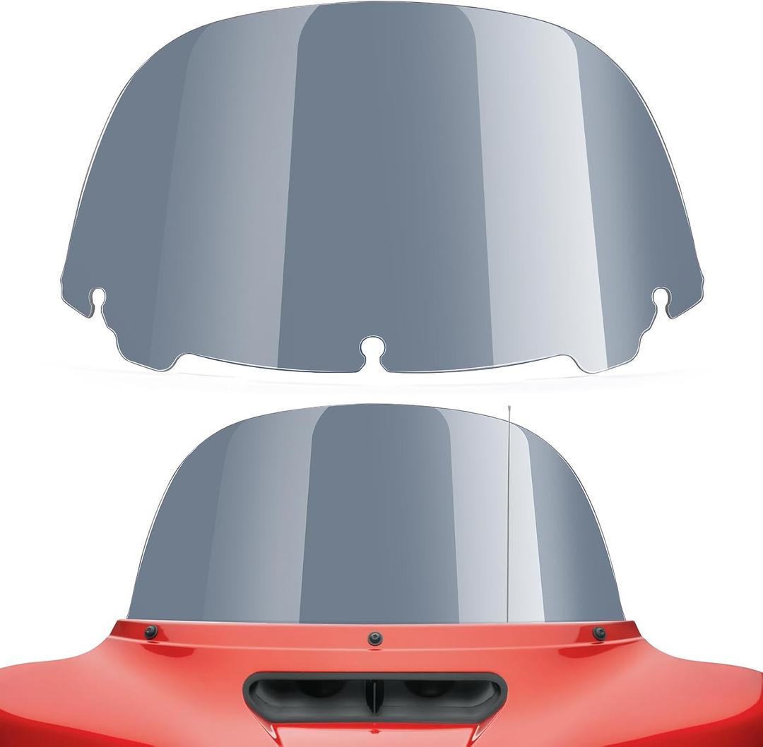 Amazicha Windshield Round 10" Windscreen 2014-2023 Fit for Harley Davidson Touring Street Glide14-23, Electra Glide 14-22, Ultra Limited 14-24 and 14-later Tri Glide models (Except 23 FLHXSE)Smoke