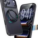 for iPhone 17 Pro Case, Compatible with MagSafe, Slim Shockproof Military-Grade Rugged Protective Case with Stand, Camera Control, Comfort Grip (A-Black, iPhone 17 Pro)