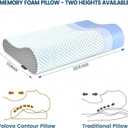 Memory Foam Pillows Neck Pillow Bed Pillow for Sleeping, Ergonomic Cervical Pillow for Neck and Shoulder Pain Relief,Orthopedic Contour Pillow for Side Back Stomach Sleeper(Blue&Grey)