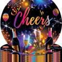 7"Happy New Year Party Plates, 2026 New Year Eve Paper Plates for Holidays Firework Disposable Party Dessert Plate, New Year's Eve Tableware Supplies for Party Celebration Supplies Decorations, 24pcs