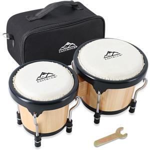 EastRock Bongo Drum 4 and 5 Set for Adults Kids Beginners Professionals Tunable Wood and Metal Drum Percussion Instruments With Tuning Wrench