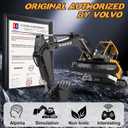 DOUBLE E Volvo 1:16 Scale RC Excavator 3-in-1 Construction Toys with 360 Rotation, Metal Shovel, Drill & Grabber Professional Grade Remote Control Engineering Vehicle, 27.17 inches
