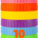 BOOMIBOO [10 Pack]Intended For Mason Jar Lids,10 Wide Mouth Mason Jar LidsCanning Lids,Plastic Jar Lids-Leak-Proof