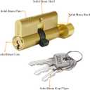 Solid Brass Lock Cylinder with 3 Brass Keys 63mm Door Lock Cylinder Replacement