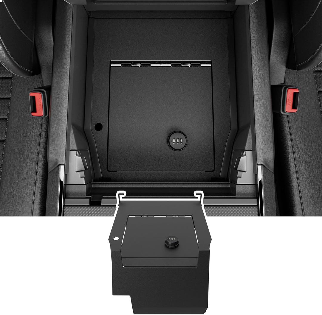 SZYANG Center Console Safe Organizer Compatible with 2021-2025 Ford F150 Lock Box No XLT STX Tremor Raptor Console Safe Vault Replacement for 2021-2025 Ford F-150 Accessories