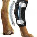 Dog Rear Leg Hock Ankle Brace for Torn ACL & CCL, Dog Leg Braces for Back Leg with Metal Spring Inserts, Dog Wrap Brace for Bottom Joint with Reflective Straps