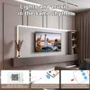 50FT COB Led Strip Lights, Uniform 6500K COB Rope Light,Bright Daylight White Lights,High Density,App/Remote Control,Indoor 24V Cuttable Cabinet Lights for Bedroom,Bookshelf,Showcase,Kitchen