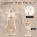 Kigley 12 Pcs Female Mannequin Torso Hanging Dress Form Flesh Colored Hollow Back Thickened Plastic Clothing Mannequin with Hanging Hook for Clothes Display, 31.1 x 16.1 Inch